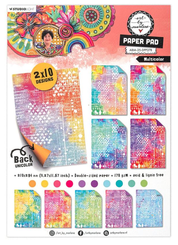 Art By Marlene - Designpapier "Multicolor" Paper Pack A4 - 20 Bogen