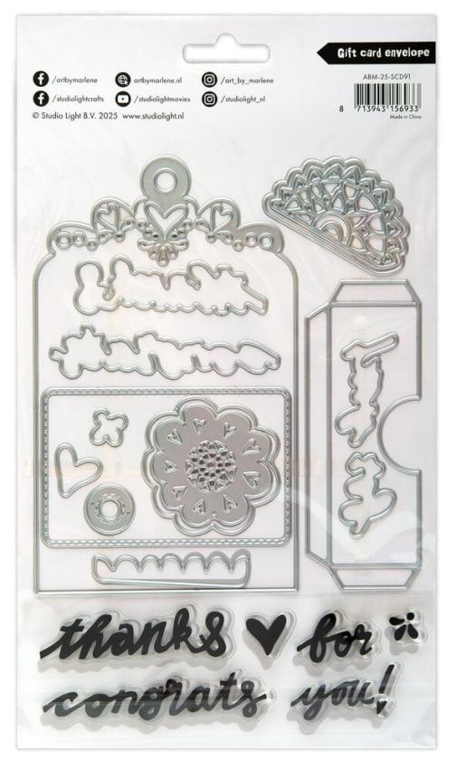 Art By Marlene - Stempelset & Stanzschablone "Gift Card Envelope" Clear Stamps & Dies