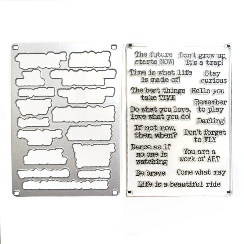 Elizabeth Craft Designs - Stempel & Stanzeschablone "Journal Phrases 4" Stamp & Dies