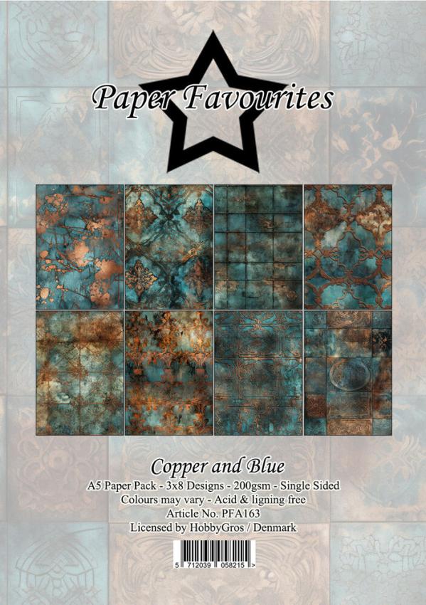 Paper Favourites - Designpapier "Copper And Blue" Paper Pack A5 - 24 Bogen