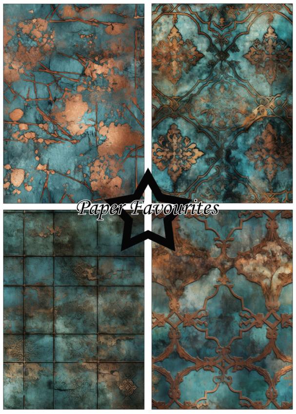 Paper Favourites - Designpapier "Copper And Blue" Paper Pack A5 - 24 Bogen