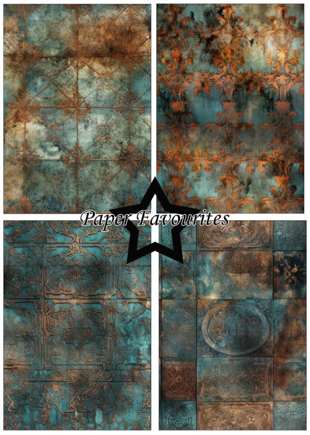 Paper Favourites - Designpapier "Copper And Blue" Paper Pack A5 - 24 Bogen