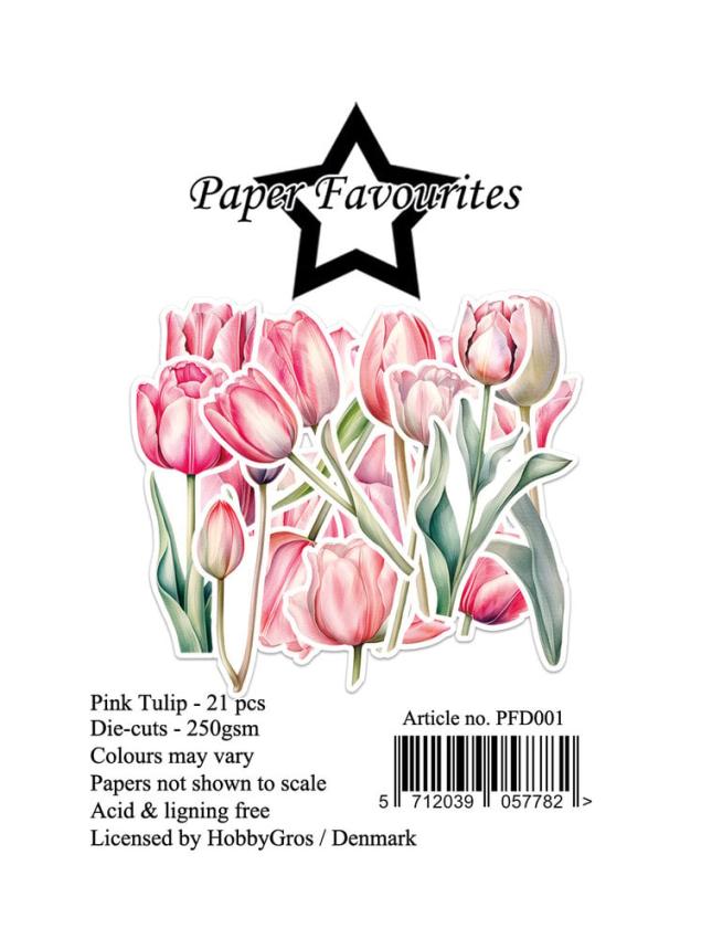 Paper Favourites - Stanzteile "Pink Tulip" Die Cuts 