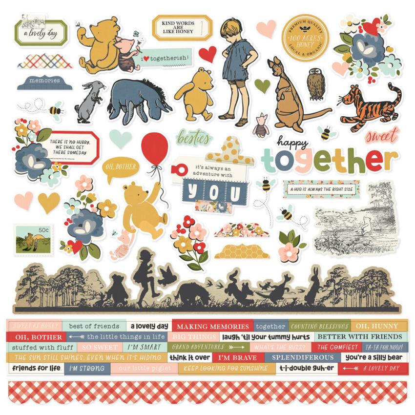 Simple Stories - Aufkleber "Say Cheese Classic Pooh" Cardstock Sticker 