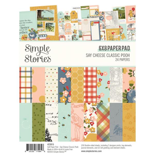 Simple Stories - Designpapier "Say Cheese Classic Pooh" Paper Pack 6x8 Inch - 24 Bogen