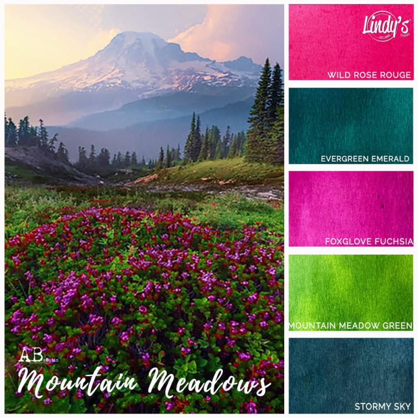 Lindys Stamp Gang - Pigmentpulver "Mountain Meadows" Flat Magical Set 5x7g