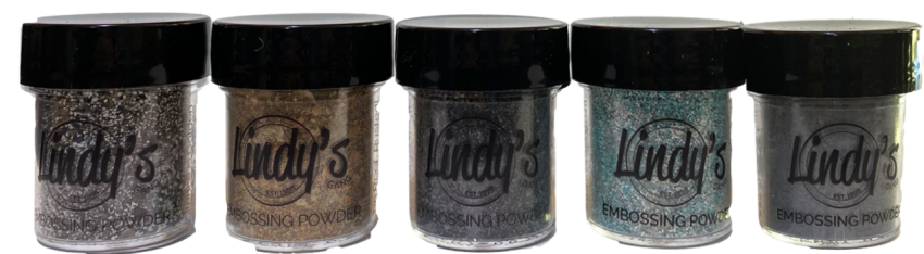 Lindys Stamp Gang - Glitzer Embossingpulver "Metal Maniacs" Glittery Embossing Powder Set 5x14g