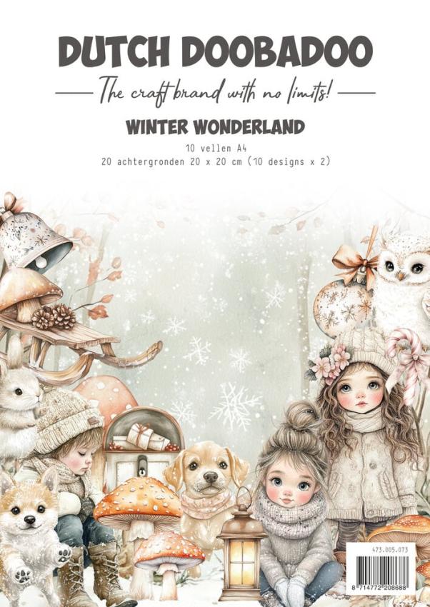 Dutch Doobadoo - Designpapier "Winter Wonderland" Paper Pack 20x20cm - 10 Bogen