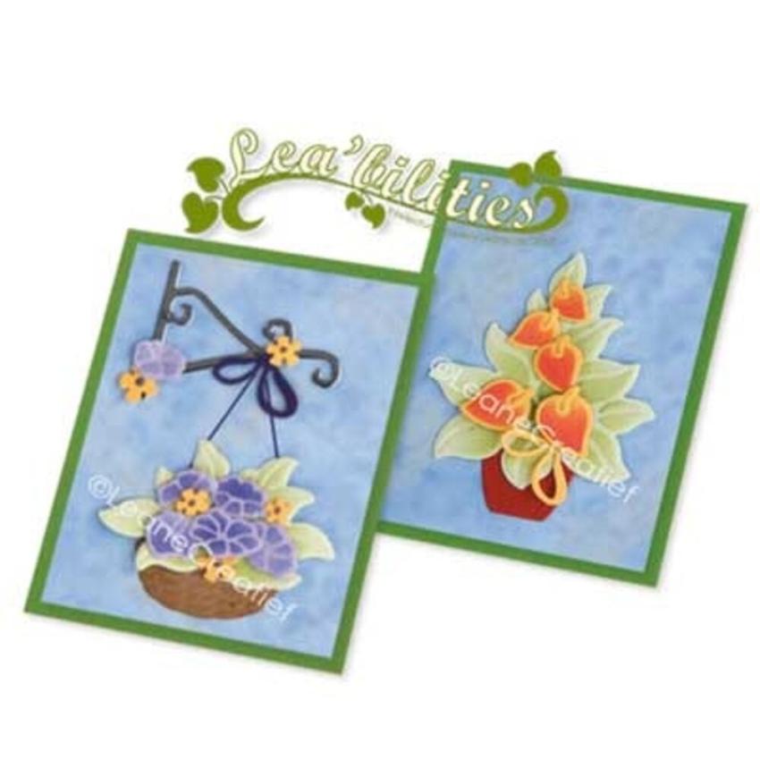 Leane Creatief - Stanz - und Prägeschablone "Flowers with Vase & Basket" Cut & Emboss Dies