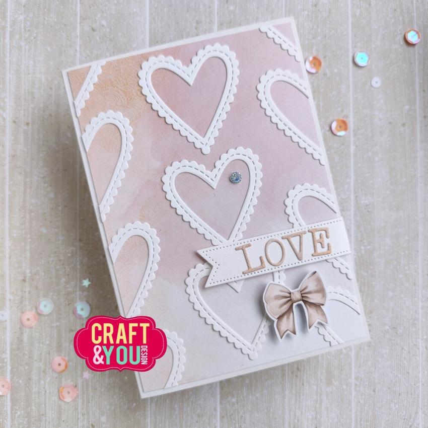 Craft & You Design - Stanzschablone "Biscuit Frame Hearts" Dies