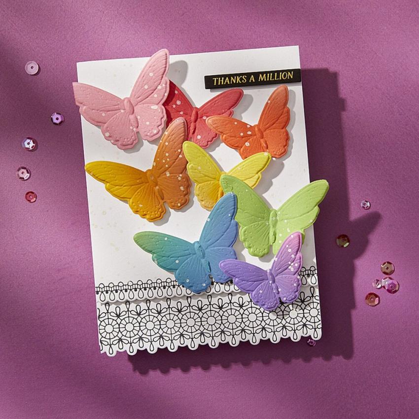 Spellbinders - Präge- und Schneideschablone "Blooming Butterflies" 3D Emboss & Cut Folder 