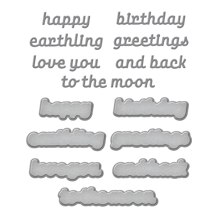 Spellbinders - Stanzschablone "Space Greetings Etched" Dies by Simon Hurley