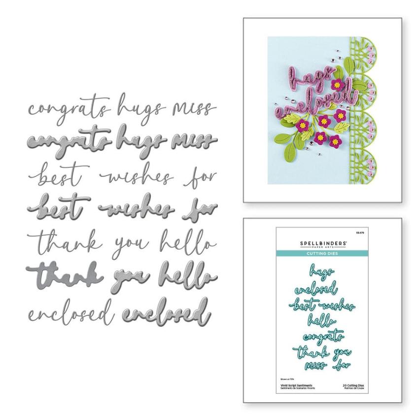 Spellbinders - Stanzschablone "Vivid Script Sentiments" Dies