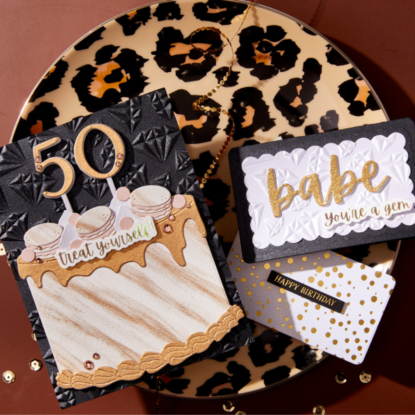 Spellbinders - Buchdrucktechnik "Bougie Birthday Sentiments" BetterPress Plate & Dies