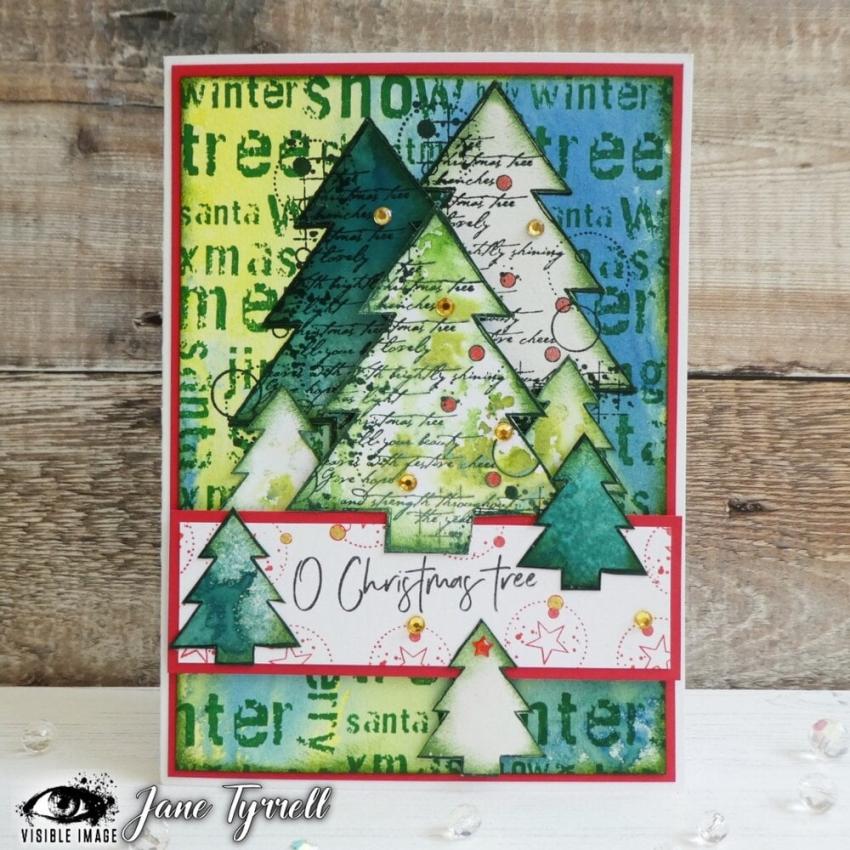 Visible Image - Stempelset A6 "Christmas Tree Grunge" Clear Stamps