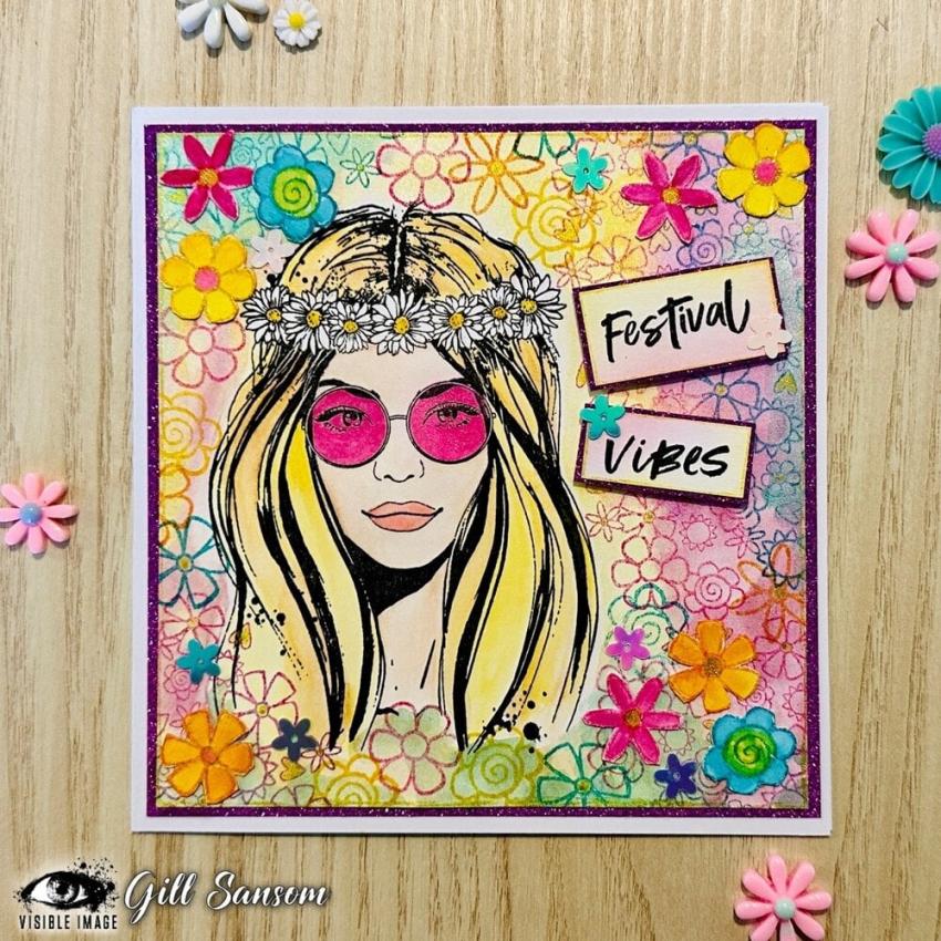 Visible Image - Stempelset A6 "Hippie Chick" Clear Stamps