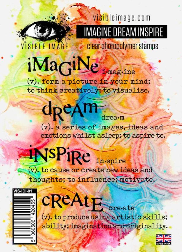 Visible Image - Stempelset A6 "Imagine Dream Inspire" Clear Stamps