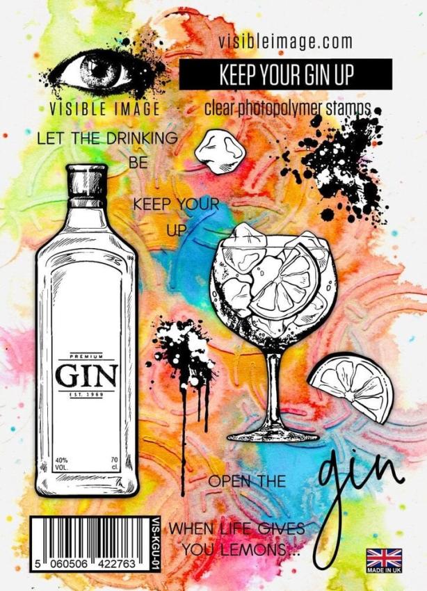 Visible Image - Stempelset A6 "Keep Your Gin Up" Clear Stamps