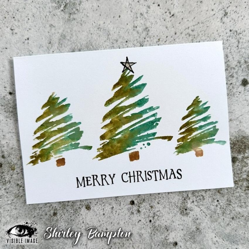 Visible Image - Stempelset A6 "Sketched Christmas Trees" Clear Stamps