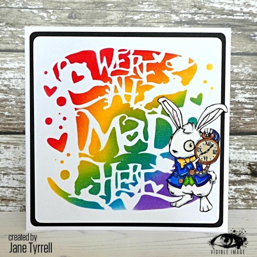 Visible Image - Schablone 6x6 Inch "Mad Here" Stencil