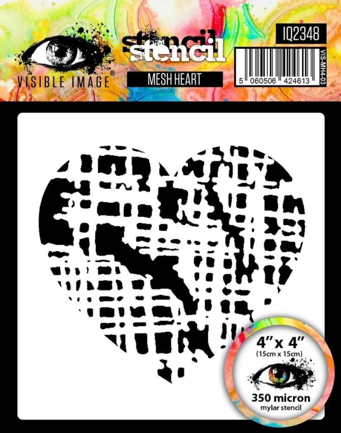 Visible Image - Schablone 4x4 Inch "Mesh Heart" Stencil