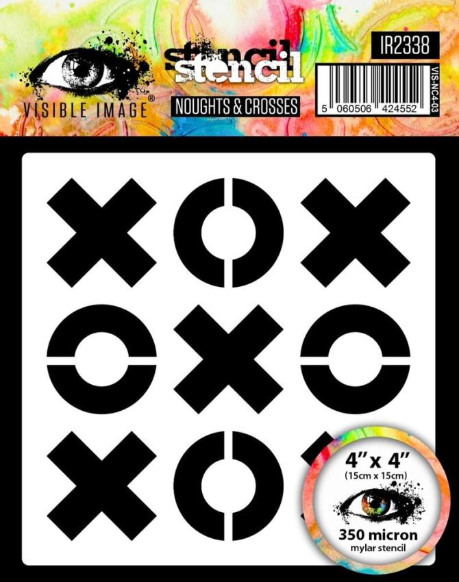 Visible Image - Schablone 4x4 Inch "Noughts & Crosses" Stencil