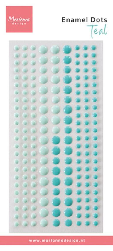 Marianne Design - Klebeperlen "Teal" Enamel Dots