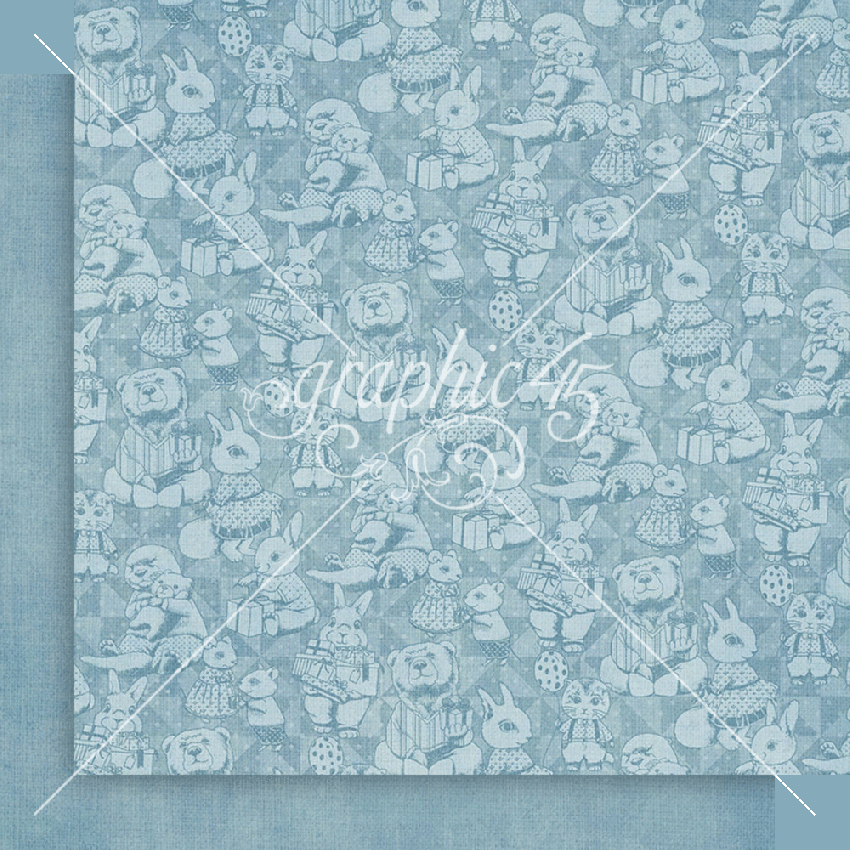 Graphic 45 - Designpapier "Hip Hip Hooray" Patterns & Solid Pad 12x12 Inch - 16 Bogen