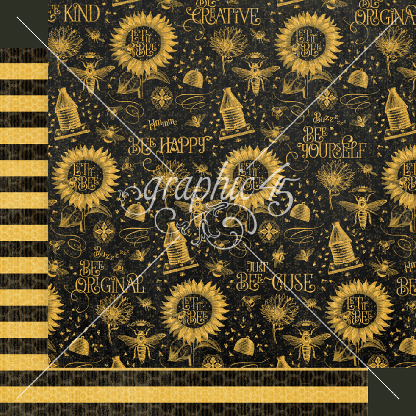 Graphic 45 - Designpapier "Let it Bee Keepsake Kit"  Deluxe Collectors Edition 12x12 Inch - 22 Bogen