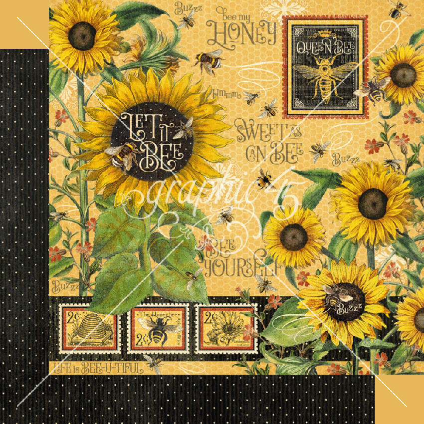 Graphic 45 - Designpapier "Let it Bee Keepsake Kit"  Deluxe Collectors Edition 12x12 Inch - 22 Bogen