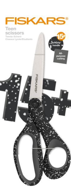 Fiskars - Jugendschere "Speckled Black" Teen Scissors 20cm