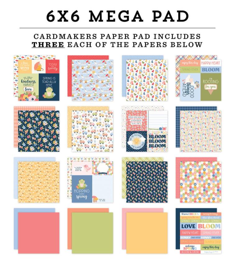 Echo Park - Designpapier "Blossoms And Bees" Cardmakers Mega Pad 6x6 Inch - 48 Bogen