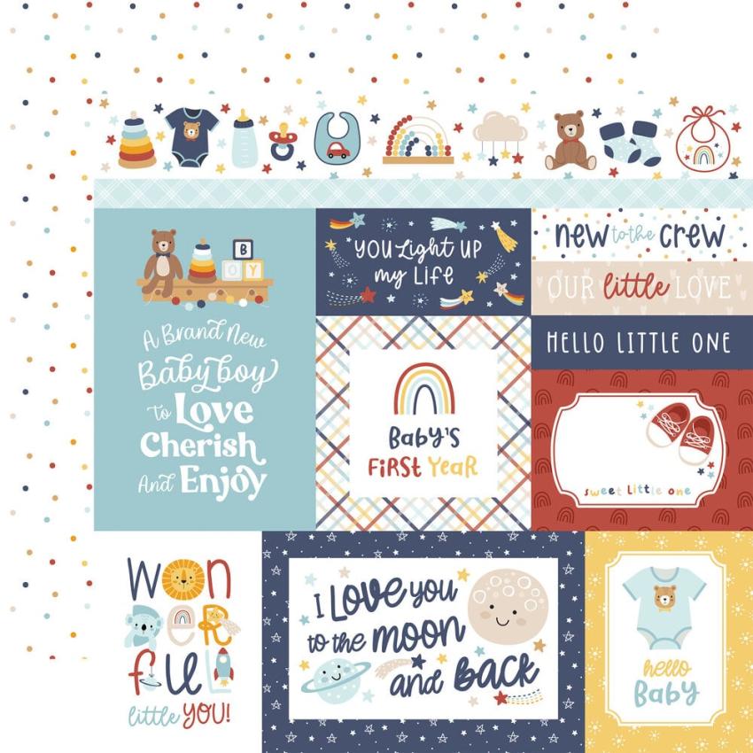 Echo Park - Designpapier "Baby On Board It's a Boy!" Collection Kit 12x12 Inch - 12 Bogen