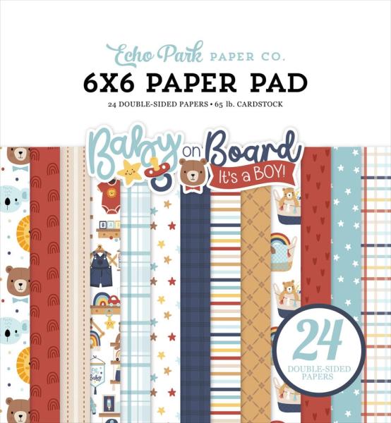 Echo Park - Designpapier "Baby On Board It's a Boy!" Paper Pack 6x6 Inch - 24 Bogen