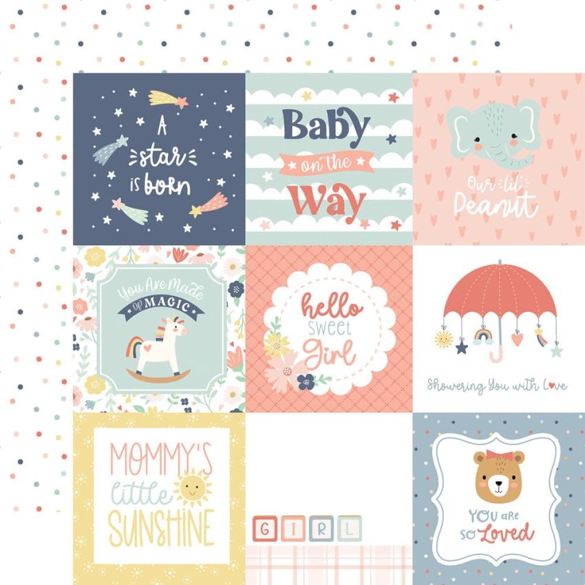 Echo Park - Designpapier "Baby On Board It's a Girl!" Collection Kit 12x12 Inch - 12 Bogen