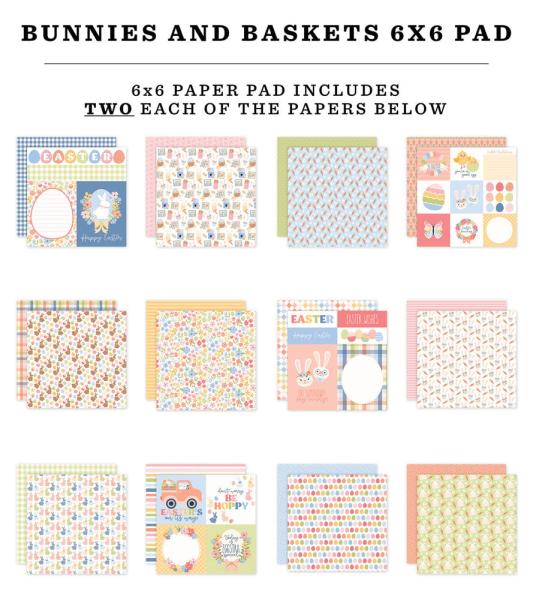 Echo Park - Designpapier "Bunnies And Baskets" Paper Pack 6x6 Inch - 24 Bogen