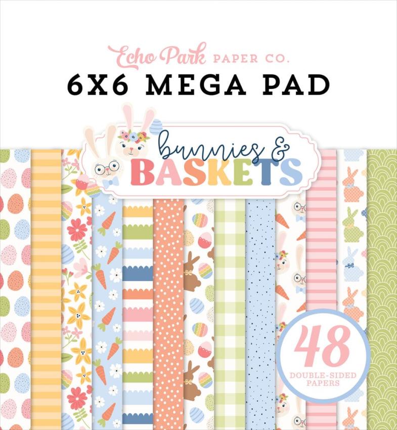 Echo Park - Designpapier "Bunnies And Baskets" Cardmakers Mega Pad 6x6 Inch - 48 Bogen