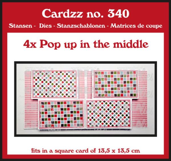 Crealies - Stanzschablone "No. 340 4x Pop Up In The Middle" Cardzz Dies