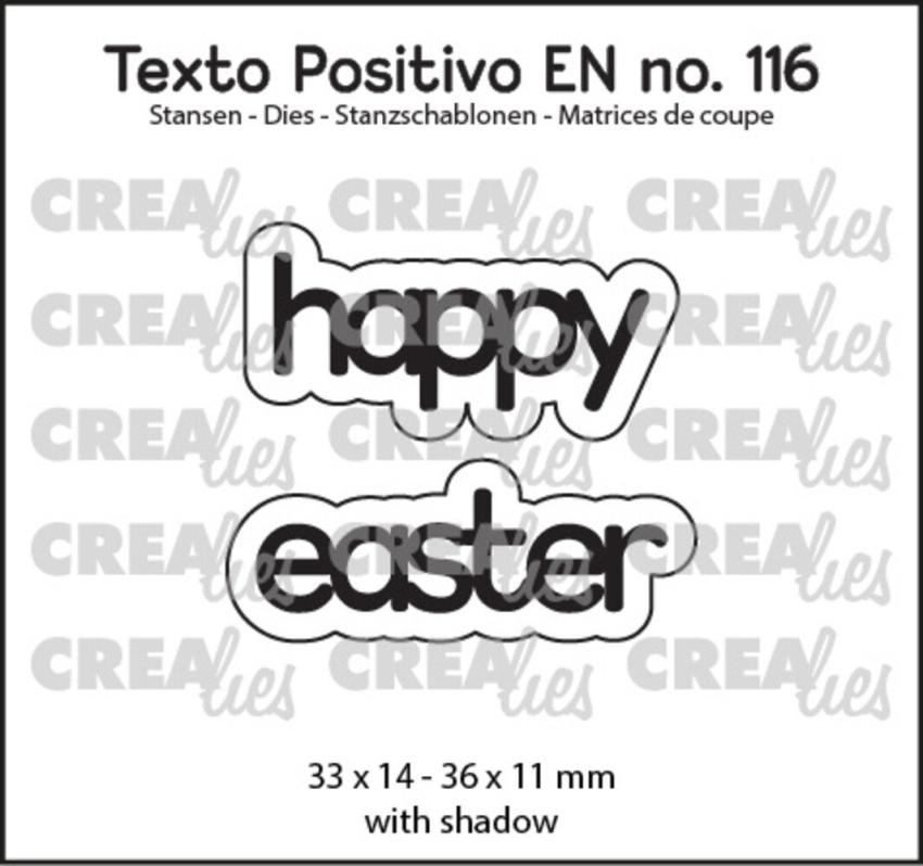 Crealies - Stanzschablone "Happy Easter" Texto Positivo Dies