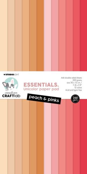 Creative Craft Lab - Studio Light - Cardstock "Peach & Pinks" Paper Pack 30x15cm - 24 Bogen