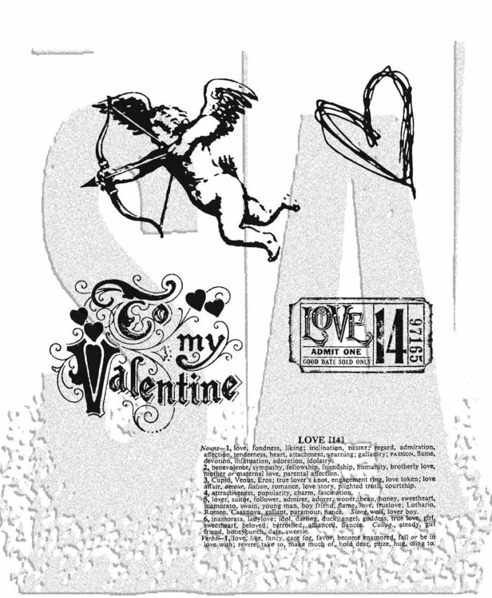 Stampers Anonymous - Gummistempelset "Love Struck" Cling Stamp Design by Tim Holtz