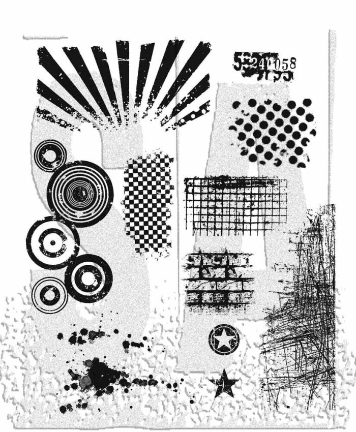 Stampers Anonymous - Gummistempelset "Bitty Grunge" Cling Stamp Design by Tim Holtz