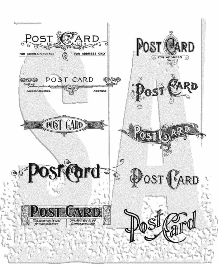 Stampers Anonymous - Gummistempelset "Postcards" Cling Stamp Design by Tim Holtz