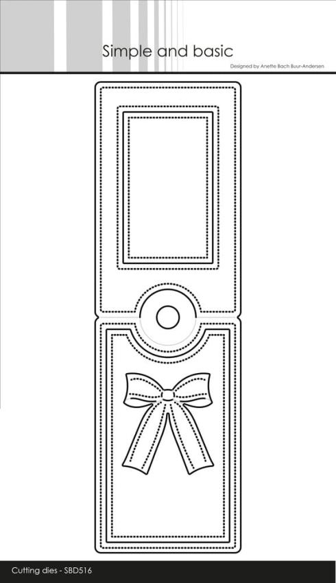 Simple and Basic - Stanzschablone 6,5x21cm "Gifttag w/Bow" Dies