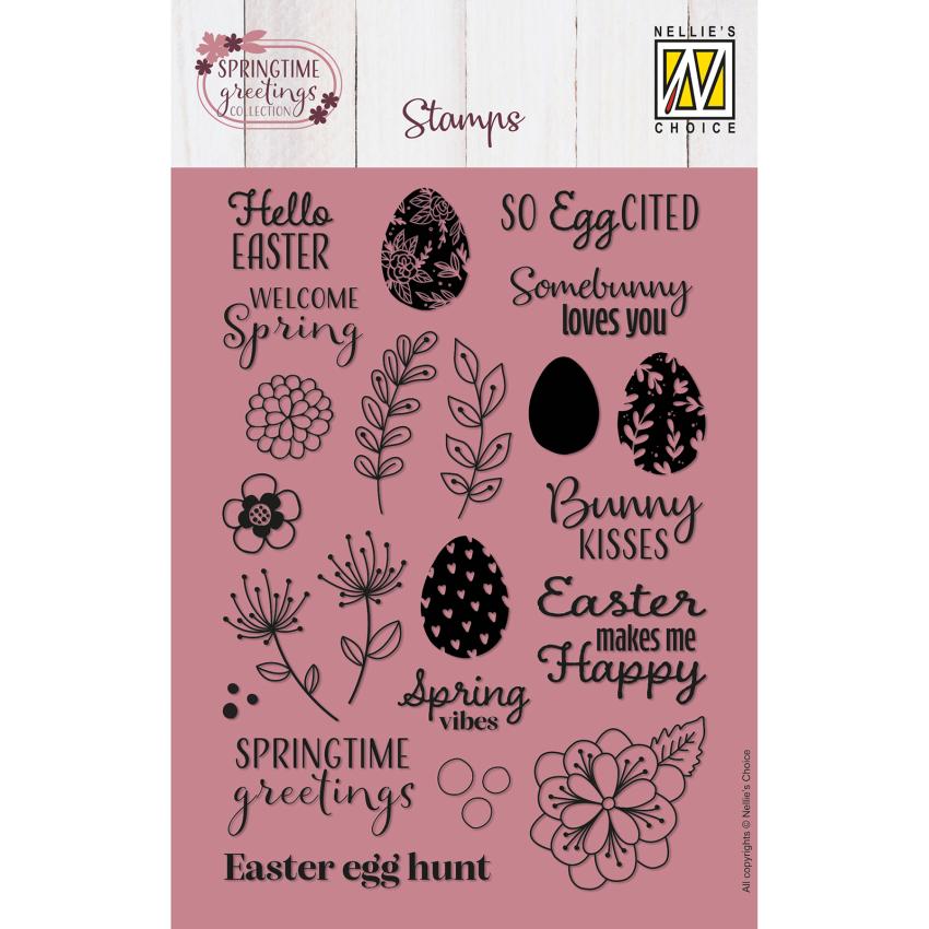 Nellie Snellen - Stempelset "Frühlingshafte Grüße" Clear Stamps 