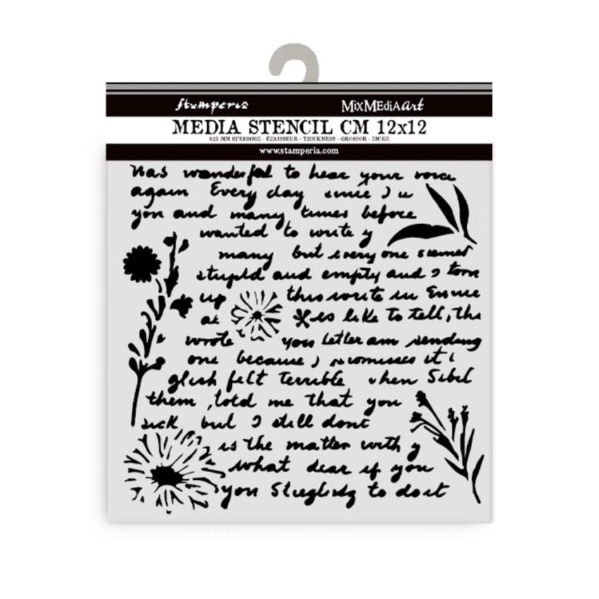 Stamperia - Schablone 12x12cm "Writings Pattern" Stencil