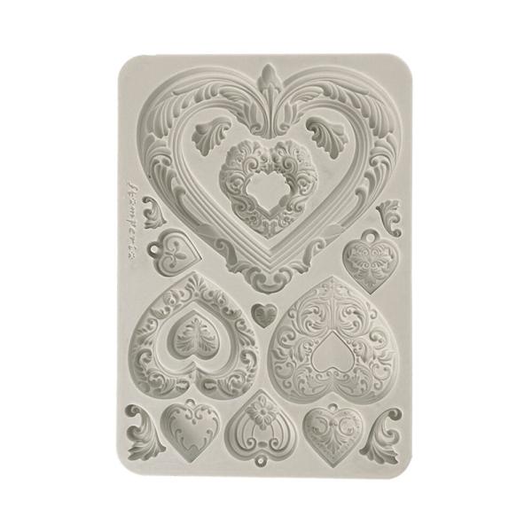 Stamperia - Gießform A5 "Hearts" Soft Mould 