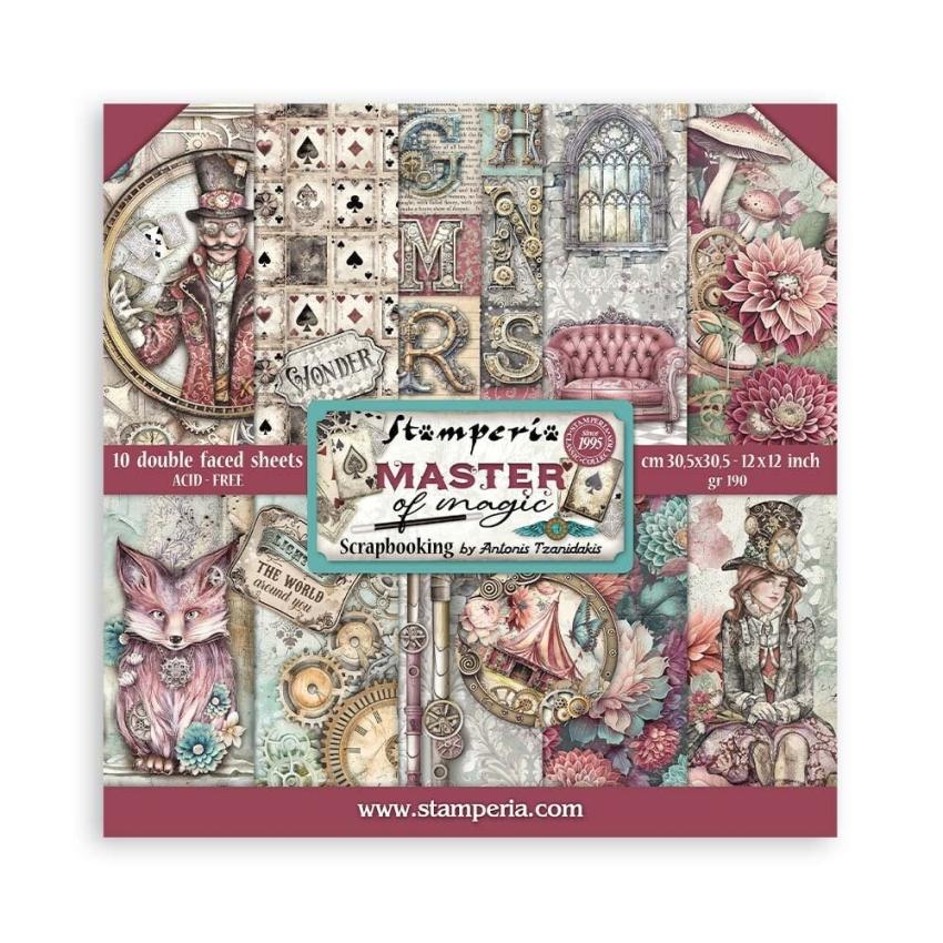 Stamperia - Designpapier "Master of Magic" Paper Pack 12x12 Inch - 10 Bogen