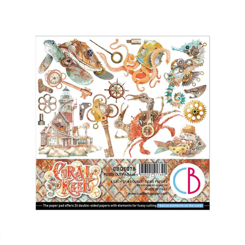 Ciao Bella - Stanzteile "Coral Reef" Fussy Cut Pad - 24 Bogen