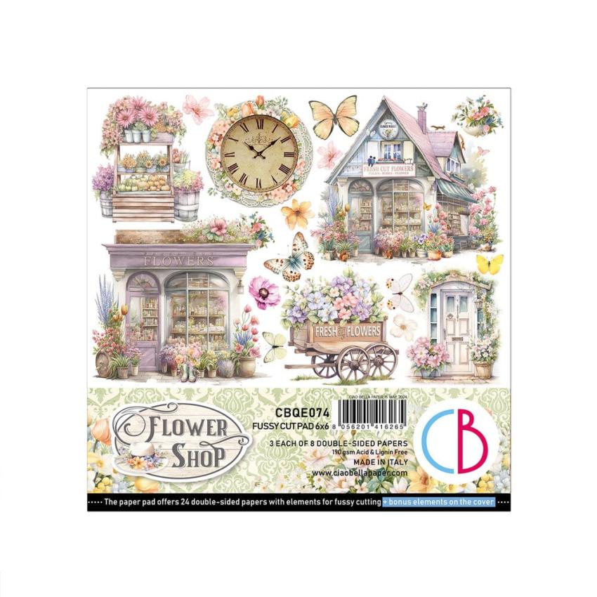 Ciao Bella - Stanzteile "Flower Shop" Fussy Cut Pad - 24 Bogen